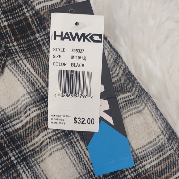 TONY HAWK Black and White , Brown Button Down Shirt Classic Plaid Design - Picture 17 of 17